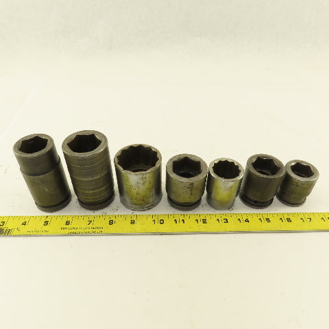 Armstrong Proto H-1254 07518 15/16"- 1-1/4" SAE Socket 3/4" Drive Misc. Lot/7