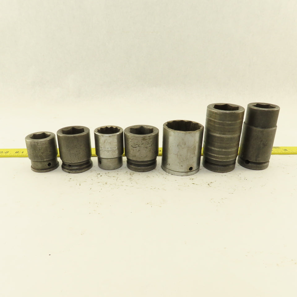 Armstrong Proto H-1254 07518 15/16"- 1-1/4" SAE Socket 3/4" Drive Misc. Lot/7