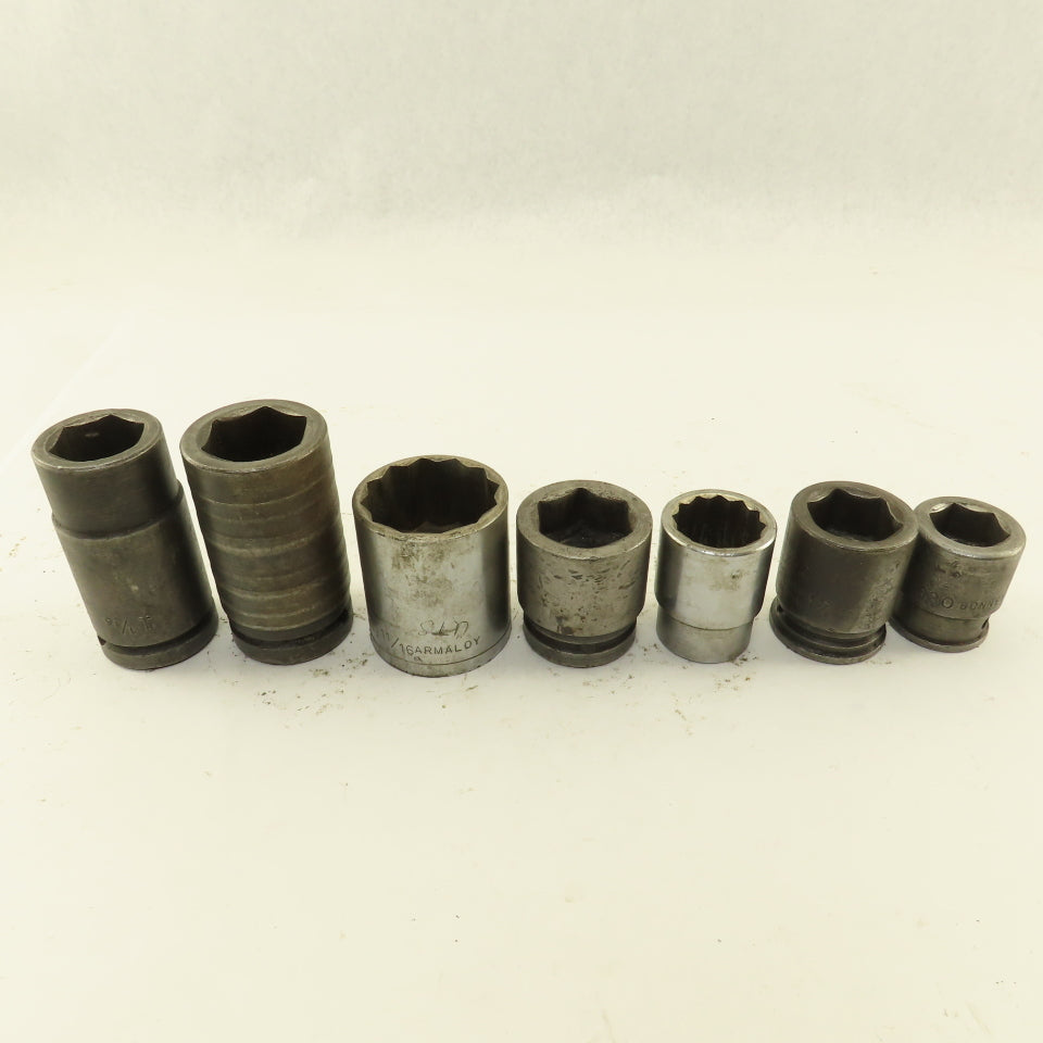 Armstrong Proto H-1254 07518 15/16"- 1-1/4" SAE Socket 3/4" Drive Misc. Lot/7