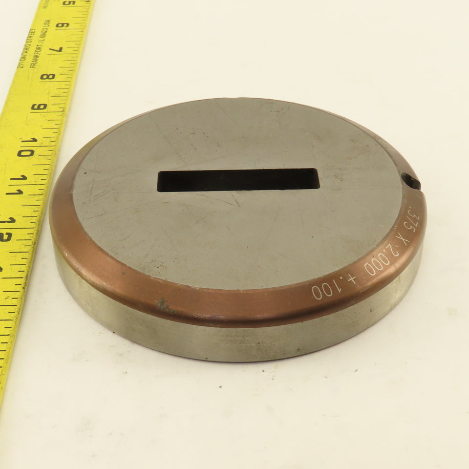 Mate .375 x 2.000 +.100 Rectangle Hole Die 4-15/16" OD