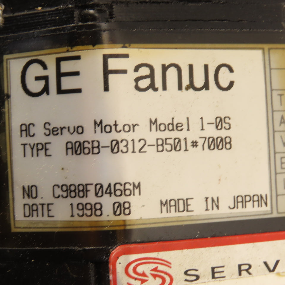 GE Fanuc A06B-0312-B501 120VAC Servo Motor 2000RPM Brake Pulse Coder
