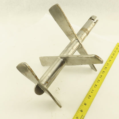 11" Diameter 3 Blade Stainless Steel Milk Tank Mixer 7/8" ID Shaft 14" OAL