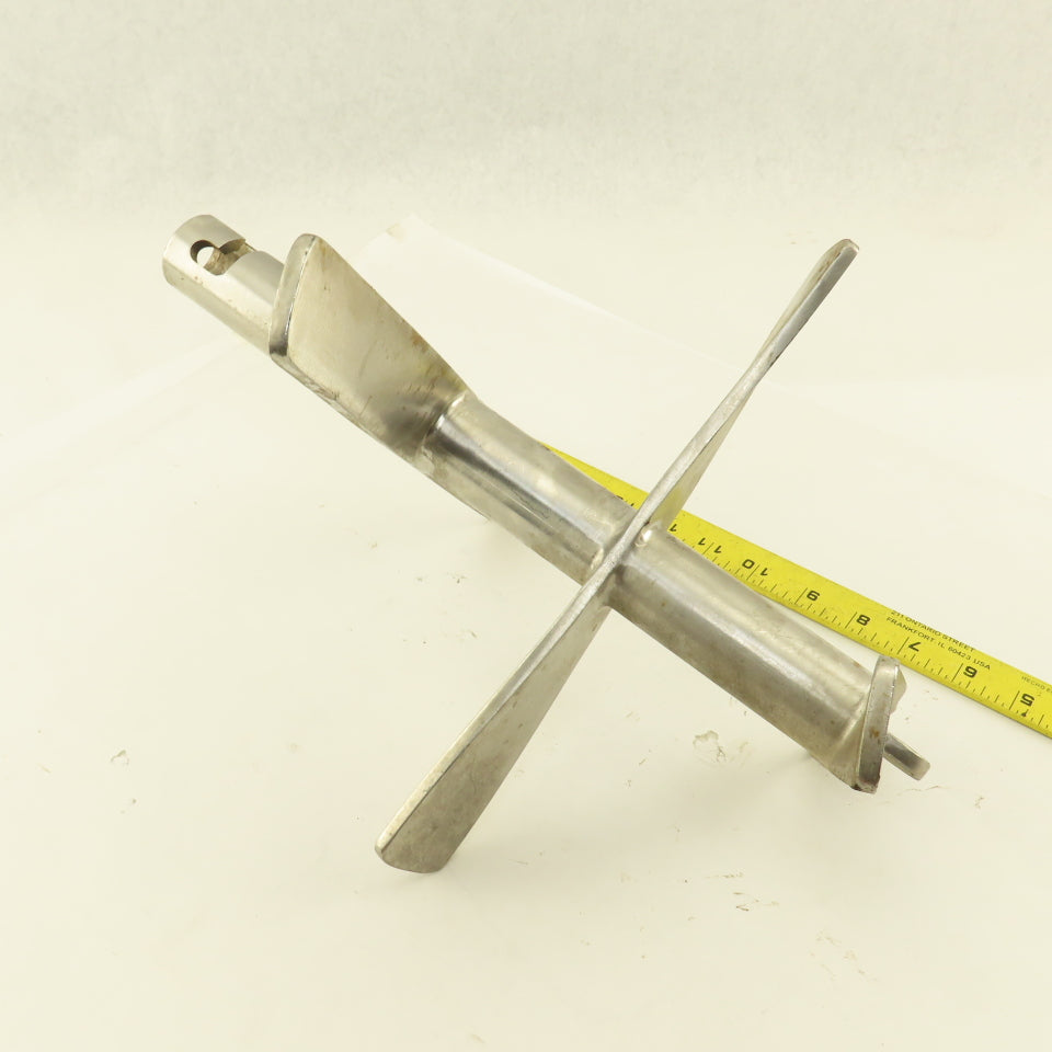 11" Diameter 3 Blade Stainless Steel Milk Tank Mixer 7/8" ID Shaft 14" OAL