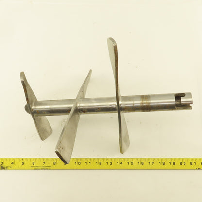 11" Diameter 3 Blade Stainless Steel Milk Tank Mixer 7/8" ID Shaft 14" OAL