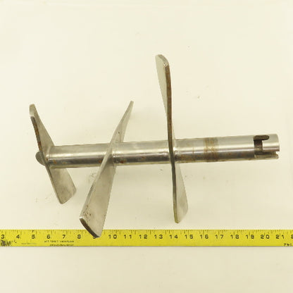 11" Diameter 3 Blade Stainless Steel Milk Tank Mixer 7/8" ID Shaft 14" OAL