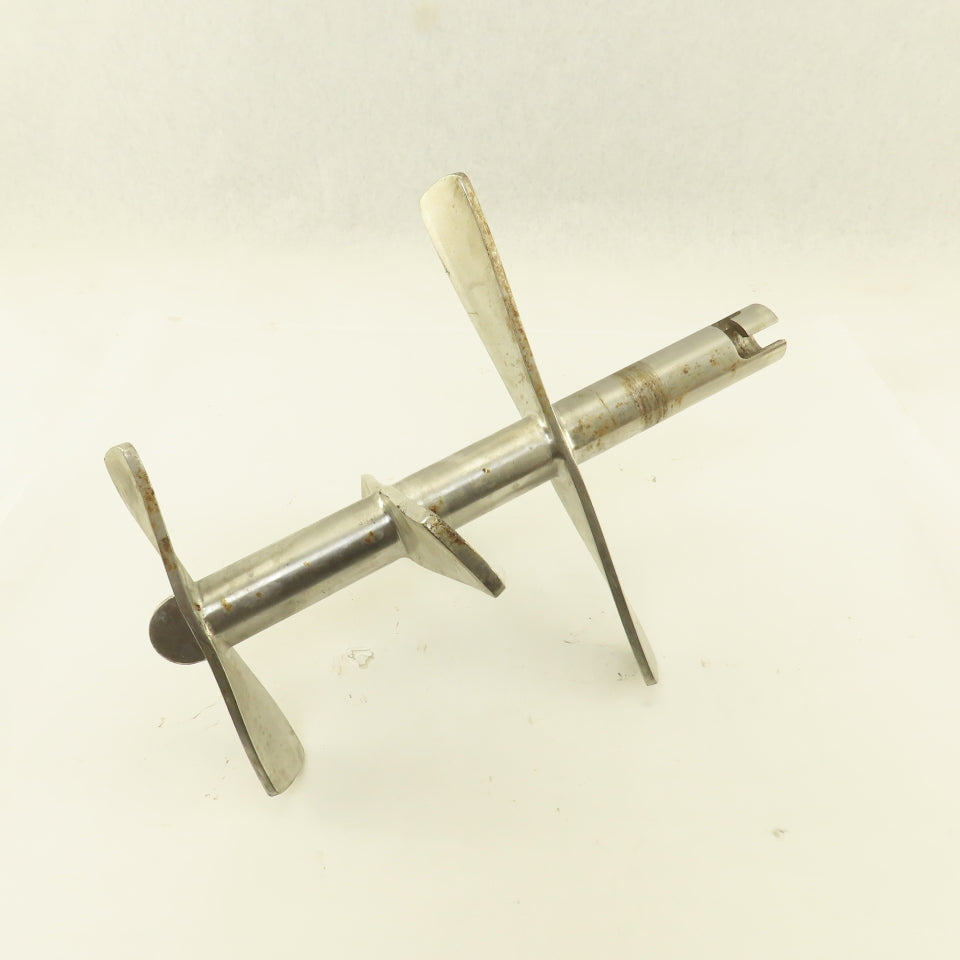 11" Diameter 3 Blade Stainless Steel Milk Tank Mixer 7/8" ID Shaft 14" OAL