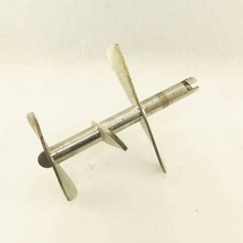11" Diameter 3 Blade Stainless Steel Milk Tank Mixer 7/8" ID Shaft 14" OAL