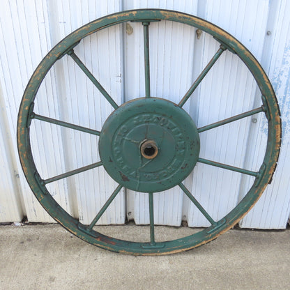 J.T Towsley 36" Antique Wood And Steel Spoked Band Saw Tires Lot Of 2