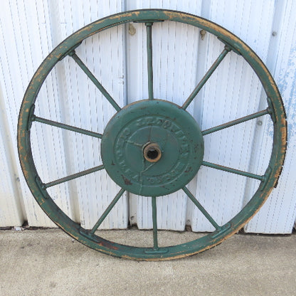 J.T Towsley 36" Antique Wood And Steel Spoked Band Saw Tires Lot Of 2