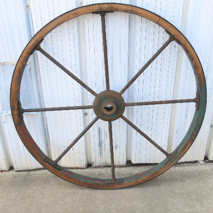 J.T Towsley 36" Antique Wood And Steel Spoked Band Saw Tires Lot Of 2