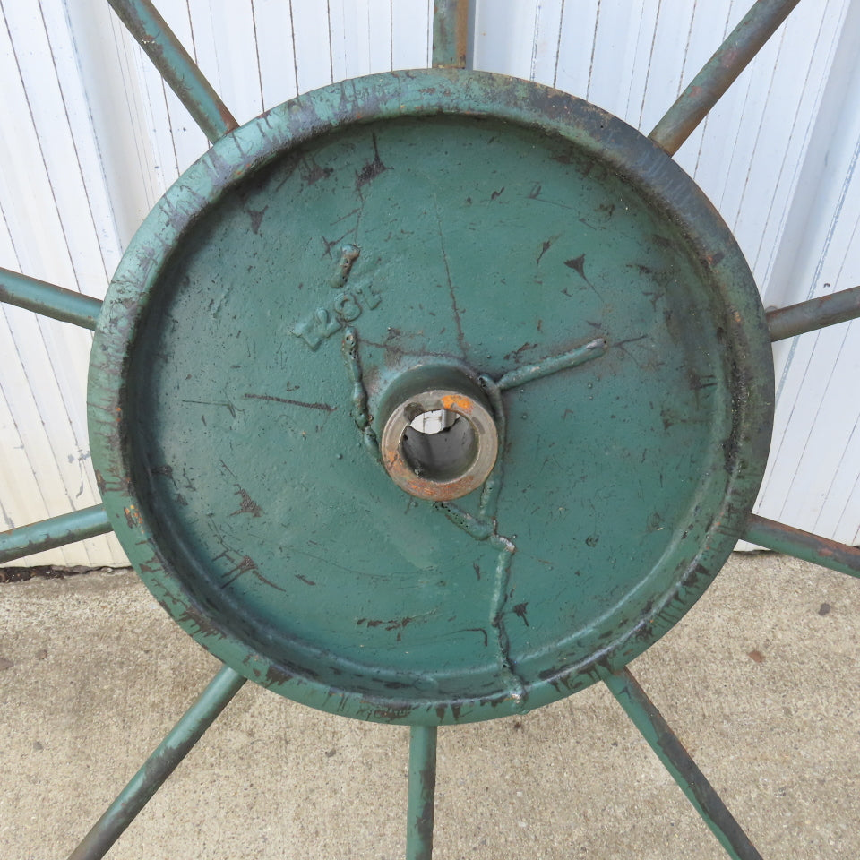 J.T Towsley 36" Antique Wood And Steel Spoked Band Saw Tires Lot Of 2
