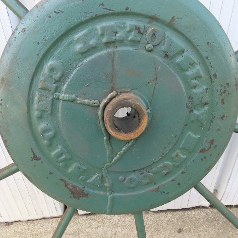 J.T Towsley 36" Antique Wood And Steel Spoked Band Saw Tires Lot Of 2