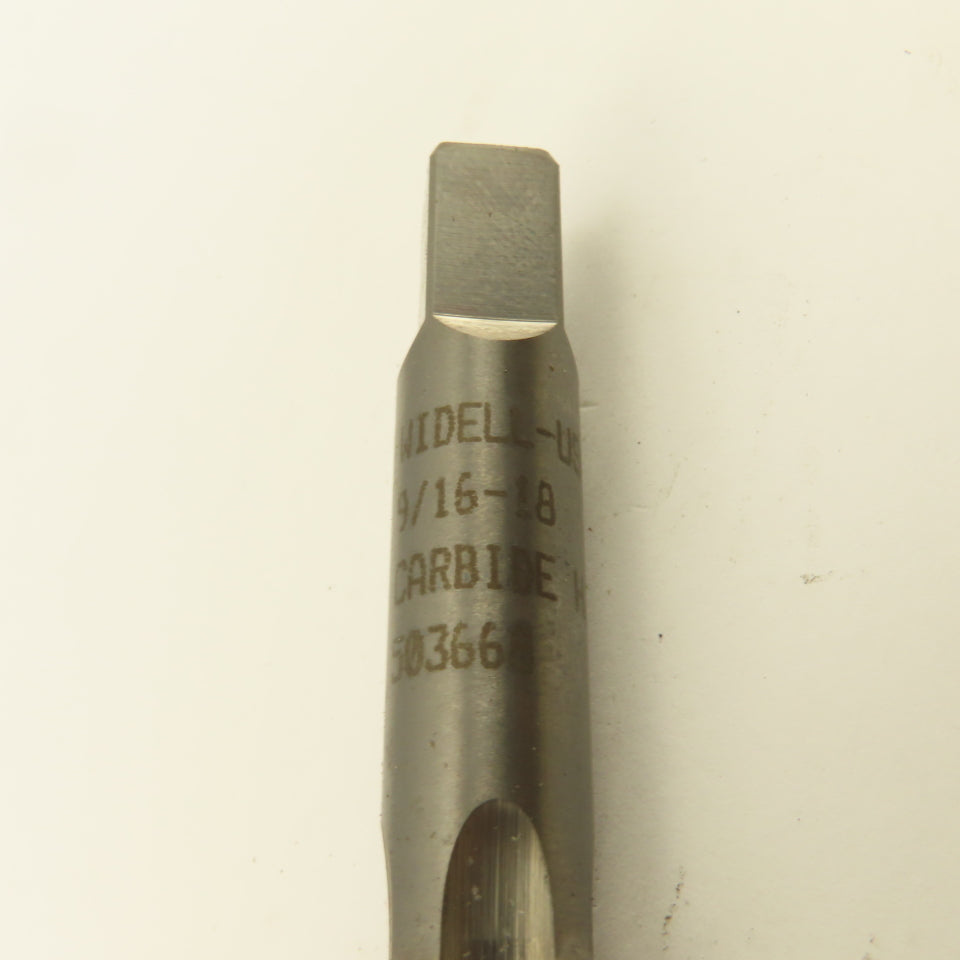 Widell 9/16-18 Plug RH H3 Bright Solid Carbide 4-Flute Straight Machine Tap