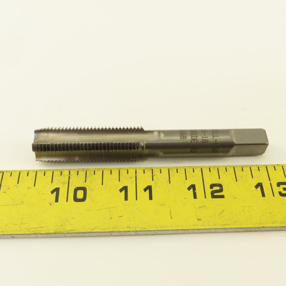 Widell 9/16-18 Plug RH H3 Bright Solid Carbide 4-Flute Straight Machine Tap