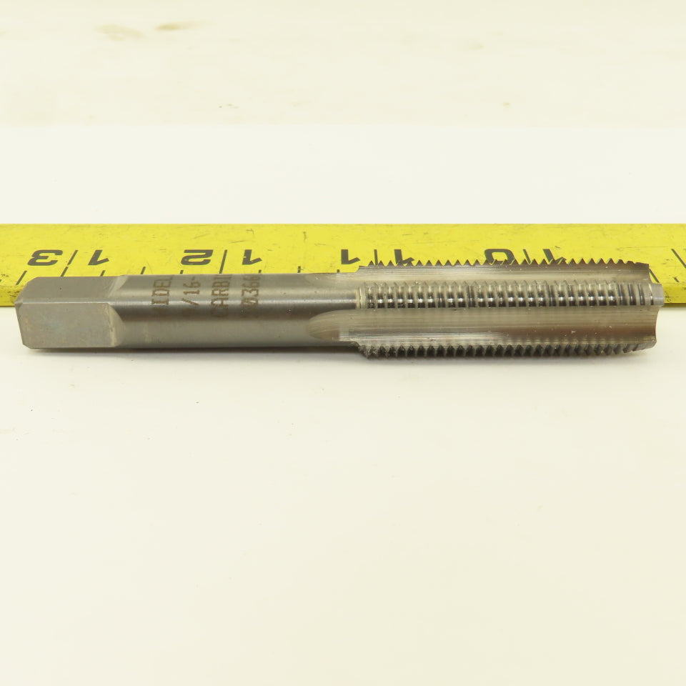 Widell 9/16-18 Plug RH H3 Bright Solid Carbide 4-Flute Straight Machine Tap