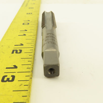 Widell 9/16-18 Plug RH H3 Bright Solid Carbide 4-Flute Straight Machine Tap