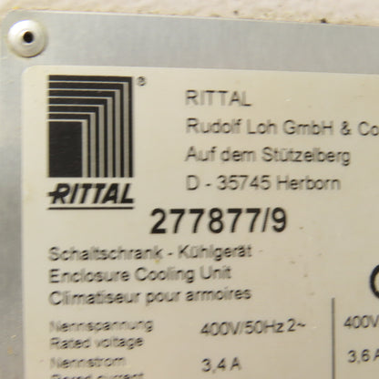 Rittal 277877/9 400V 50/60Hz Refrigerated Cabinet Cooling Unit AC
