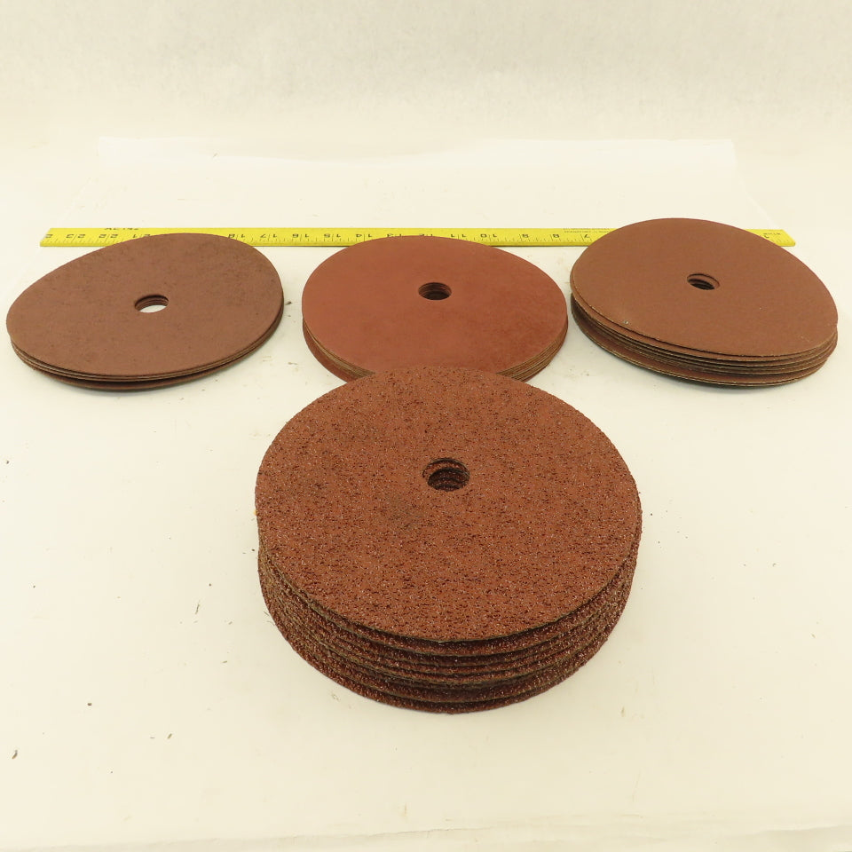 3M 7"x 7/8"  Type C Abrasive Sanding Disc 24, 60, 100 Grade Mixed Lot Of 28