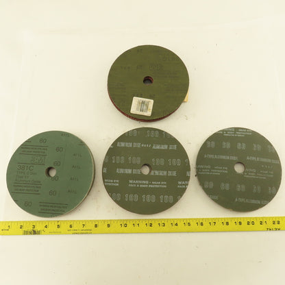 3M 7"x 7/8"  Type C Abrasive Sanding Disc 24, 60, 100 Grade Mixed Lot Of 28