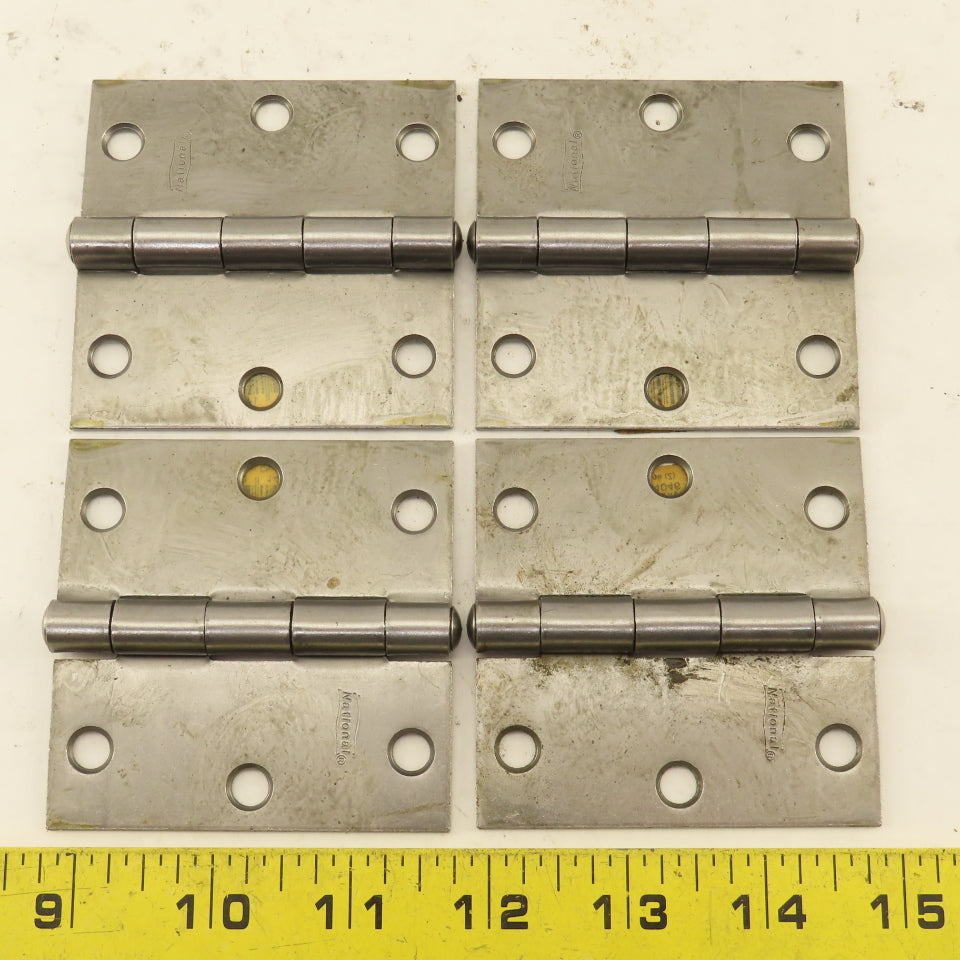 National N140-467 3" Steel Utility Butt Hinge Lot Of 4