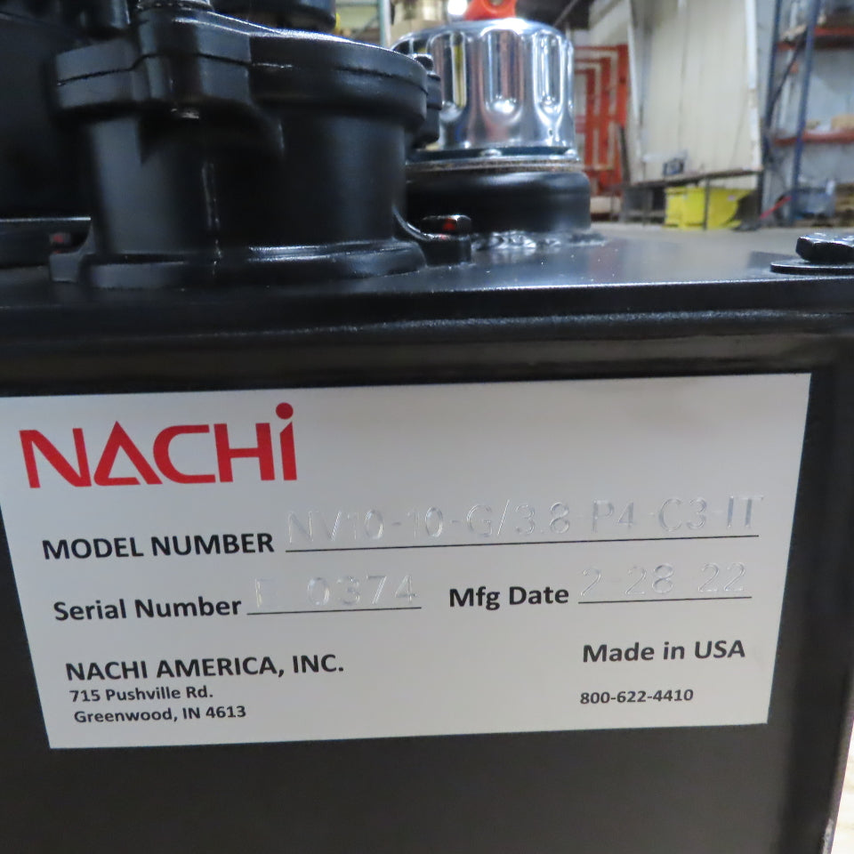 Nachi NV10 10-G/3.8-P4-CS-IT Hydraulic Power Unit 10hp 230/460V 50/60Hz 3Ph