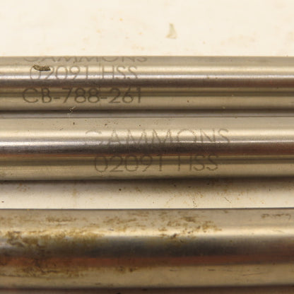 Gammons 02091 0.625" HSS Spiral 4 Flute Reamer 3/4" LOC 8-3/4" OAL Lot of 3