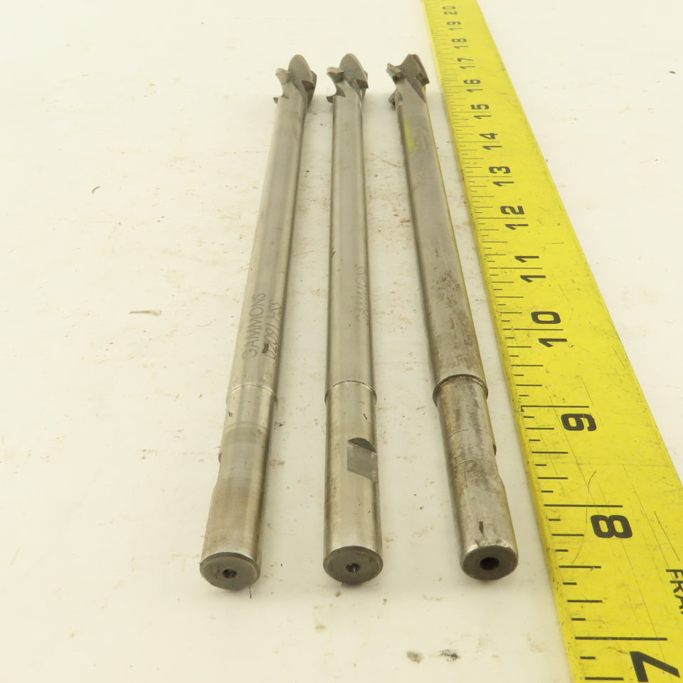 Gammons 02091 0.625" HSS Spiral 4 Flute Reamer 3/4" LOC 8-3/4" OAL Lot of 3