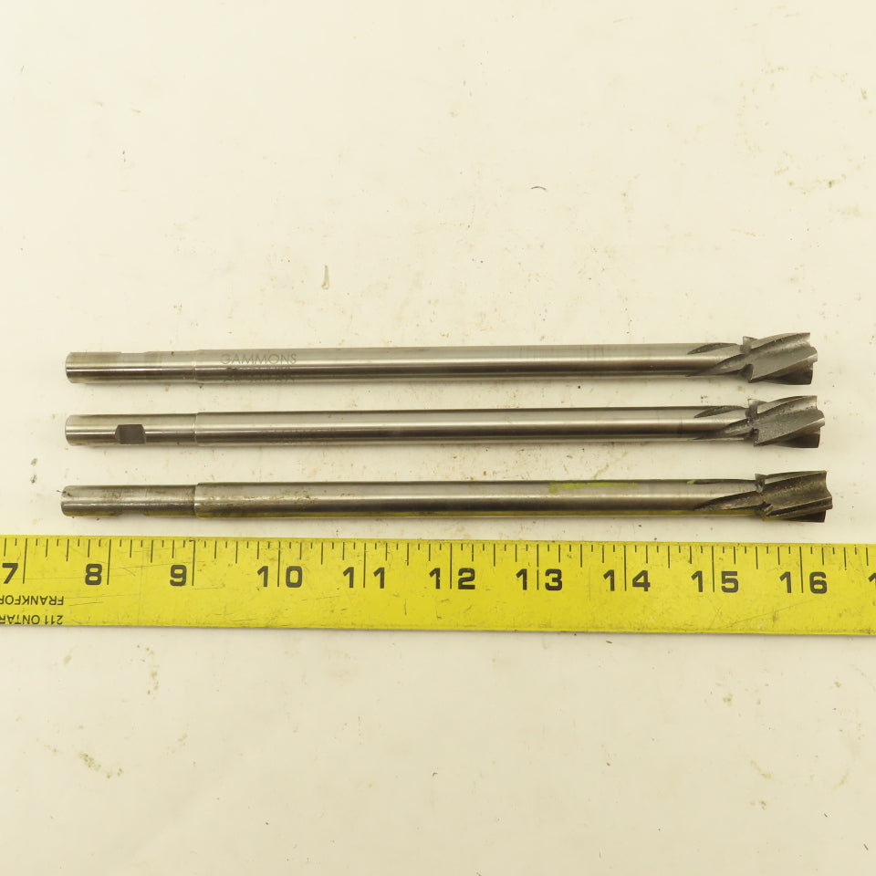 Gammons 02091 0.625" HSS Spiral 4 Flute Reamer 3/4" LOC 8-3/4" OAL Lot of 3