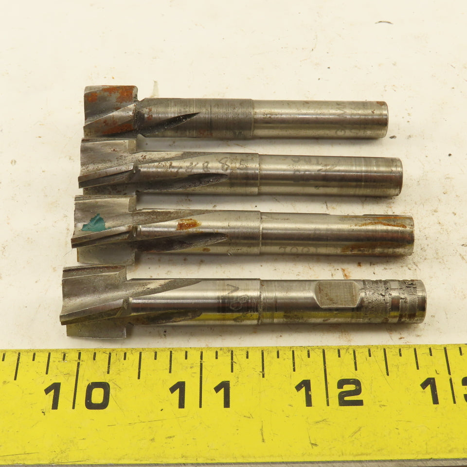 0.625" HSS Spiral 4 Flute Reamer 1/2" LOC 3" OAL 3/8" Straight Shank Lot of 4