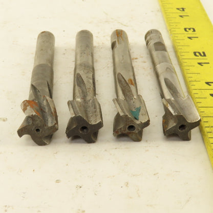 0.625" HSS Spiral 4 Flute Reamer 1/2" LOC 3" OAL 3/8" Straight Shank Lot of 4