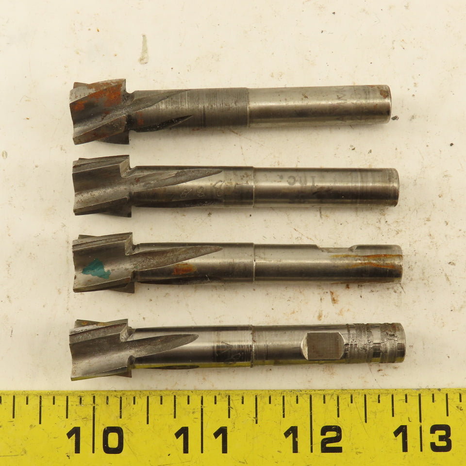 0.625" HSS Spiral 4 Flute Reamer 1/2" LOC 3" OAL 3/8" Straight Shank Lot of 4