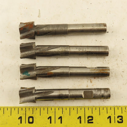 0.625" HSS Spiral 4 Flute Reamer 1/2" LOC 3" OAL 3/8" Straight Shank Lot of 4