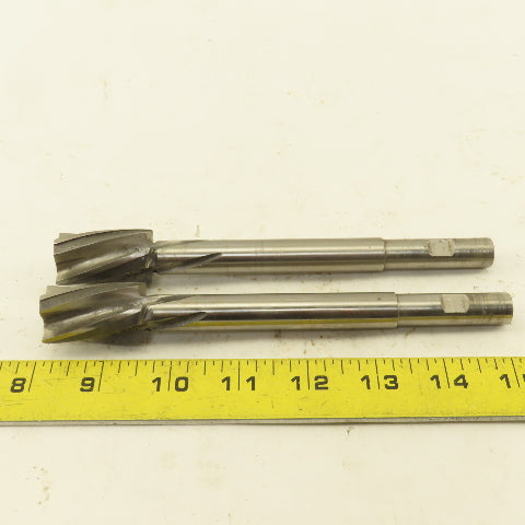 .937" HSS Spiral 4 Flute Reamer 1-3/8" LOC 7" OAL 1/2" Straight Shank Lot of 2