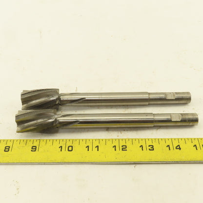 .937" HSS Spiral 4 Flute Reamer 1-3/8" LOC 7" OAL 1/2" Straight Shank Lot of 2