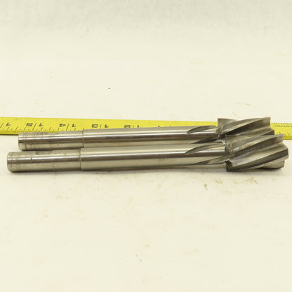 .937" HSS Spiral 4 Flute Reamer 1-3/8" LOC 7" OAL 1/2" Straight Shank Lot of 2