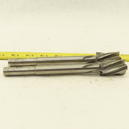 .937" HSS Spiral 4 Flute Reamer 1-3/8" LOC 7" OAL 1/2" Straight Shank Lot of 2