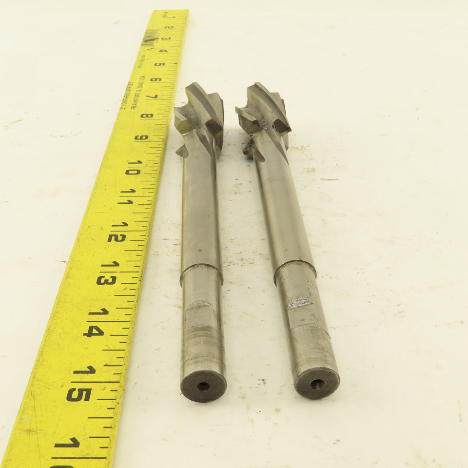 .937" HSS Spiral 4 Flute Reamer 1-3/8" LOC 7" OAL 1/2" Straight Shank Lot of 2