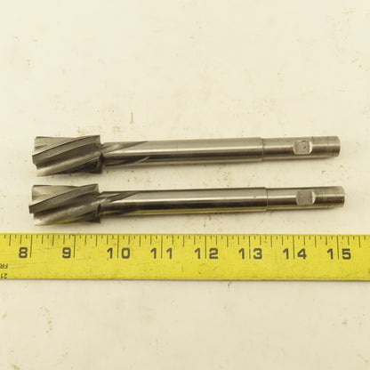 .937" HSS Spiral 4 Flute Reamer 1-3/8" LOC 7" OAL 1/2" Straight Shank Lot of 2