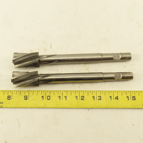 .937" HSS Spiral 4 Flute Reamer 1-3/8" LOC 7" OAL 1/2" Straight Shank Lot of 2