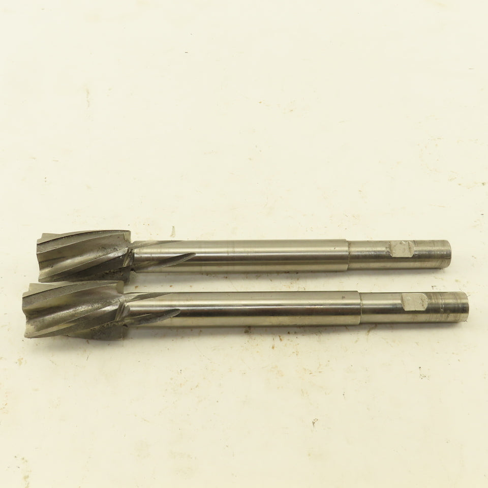 .937" HSS Spiral 4 Flute Reamer 1-3/8" LOC 7" OAL 1/2" Straight Shank Lot of 2