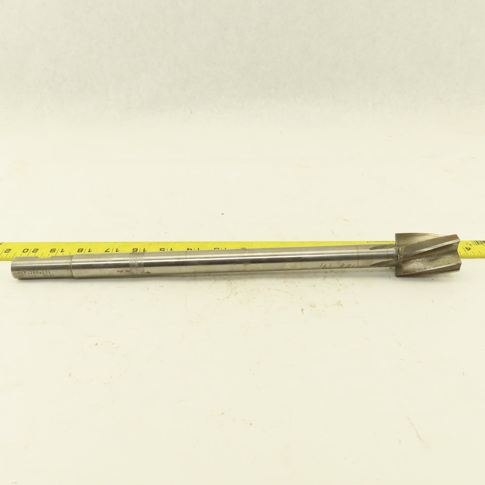 1.50" HSS Spiral 4 Flute Reamer 2" LOC 15" OAL 3/4" Straight Shank