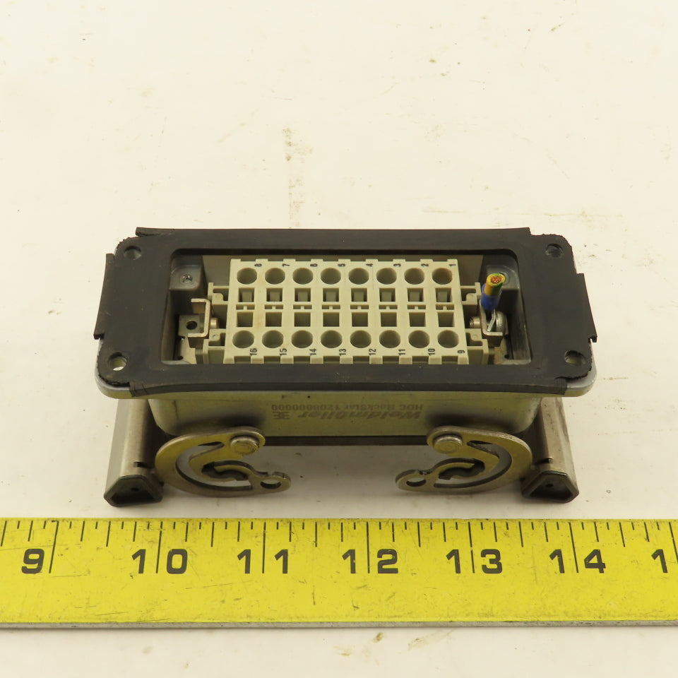 Weidmuller Flange Mount Bulkhead Cable Connector 600V 16P Female