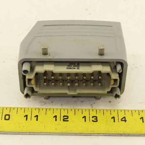 Weidmuller 182669 500V 16 Pin Male Connector Angle Side Entry Hood Assembly
