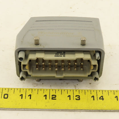 Weidmuller 182669 500V 16 Pin Male Connector Angle Side Entry Hood Assembly