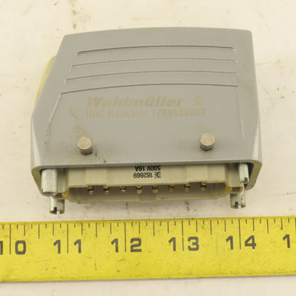 Weidmuller 182669 500V 16 Pin Male Connector Angle Side Entry Hood Assembly