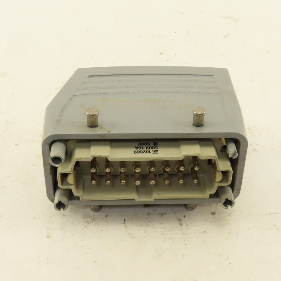 Weidmuller 182669 500V 16 Pin Male Connector Angle Side Entry Hood Assembly