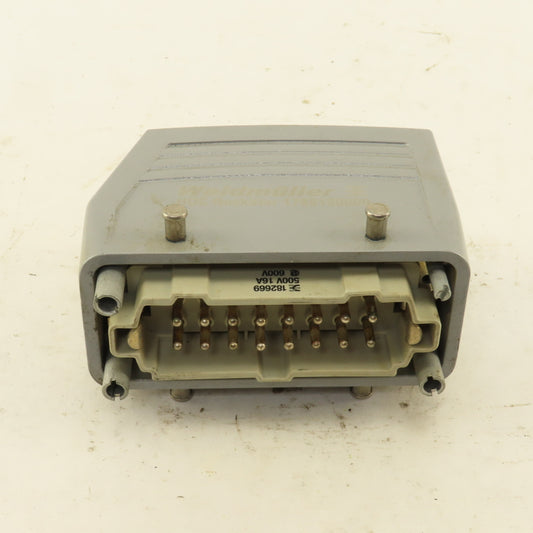 Weidmuller 182669 500V 16 Pin Male Connector Angle Side Entry Hood Assembly