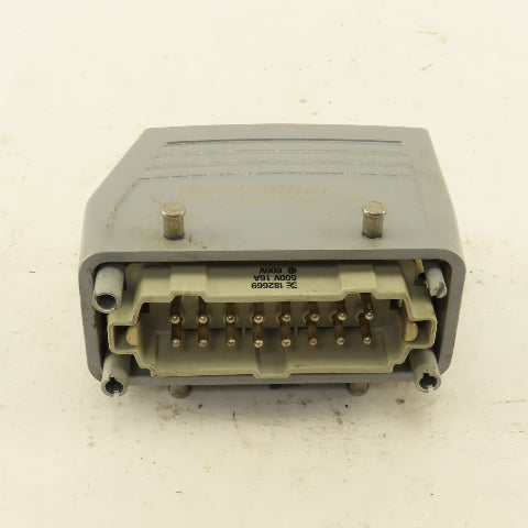 Weidmuller 182669 500V 16 Pin Male Connector Angle Side Entry Hood Assembly