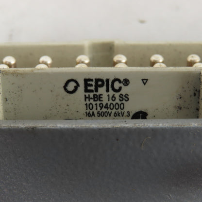 Epic H-BE 16 SS 400V 16 Pin Male Connector Top Entry Hood Assembly