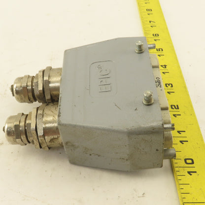 Epic H-BE 16 SS 400V 16 Pin Male Connector Top Entry Hood Assembly